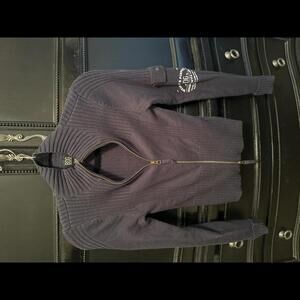 BDG zip up navy sweater